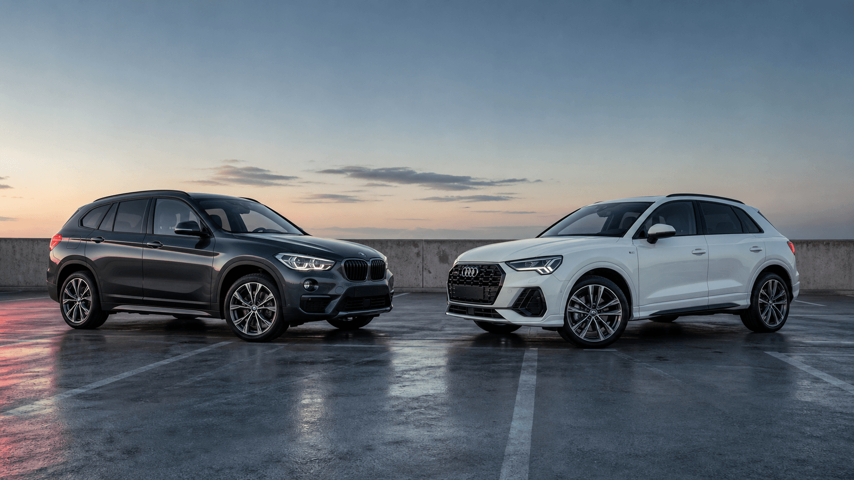 Audi Q3 F3 azul comparado con BMW X1 usado